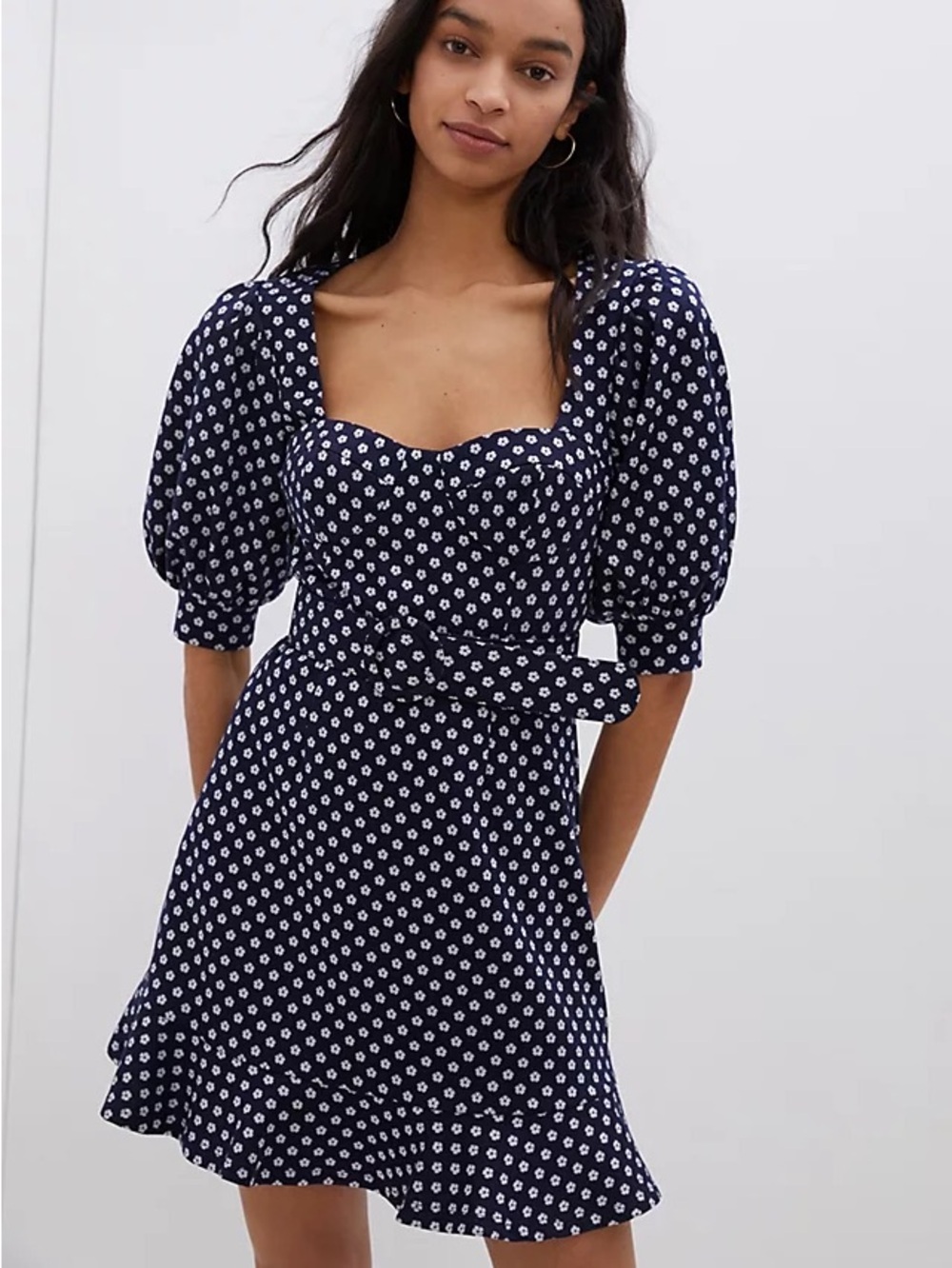 Anthropologie Hutch Anthropologie Hutch Jenessa Polka Dot Mini Dress Navy White